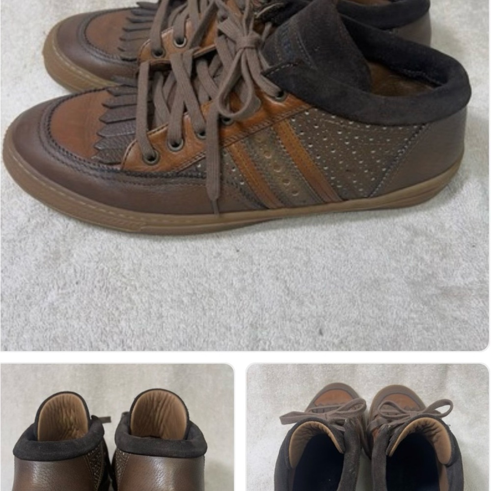 Burberry Dark Brown Leather Sneakers